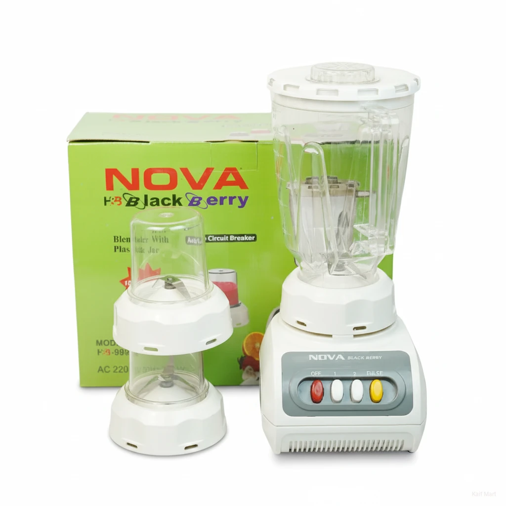 Nova Blackberry 3 in 1 Mixer Grinder Plus Juicer Blenders 1.5 Litter 350 Watt