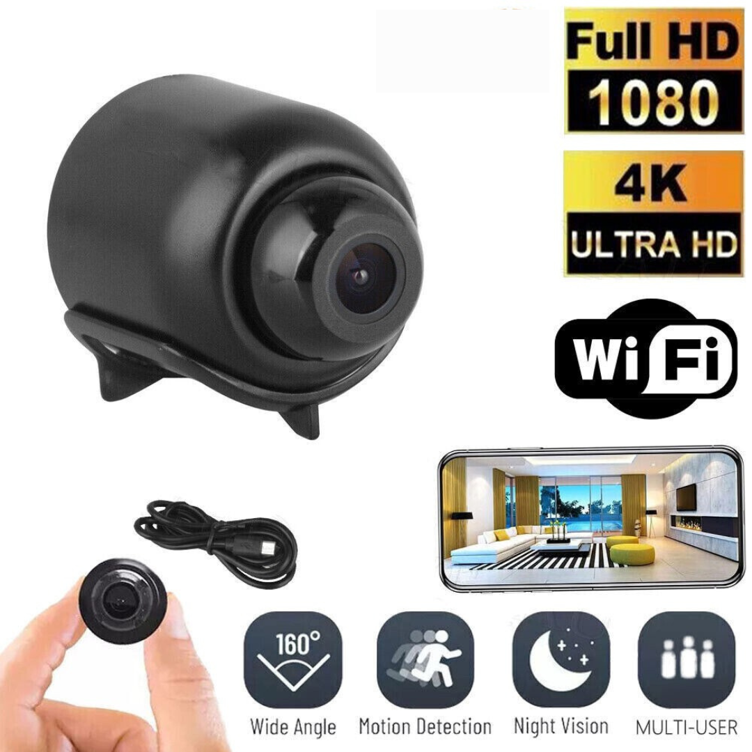 1080P Mini Hidden Spy Camera FHD WiFi Wireless Night Vision Motion Detection Black