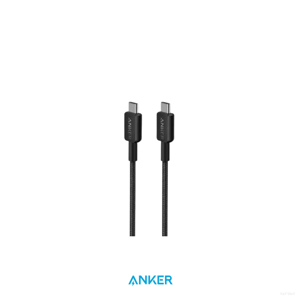 Anker 322 USB-C to USB-C Cable (3ft) | 60W Fast Charging Braided Cord