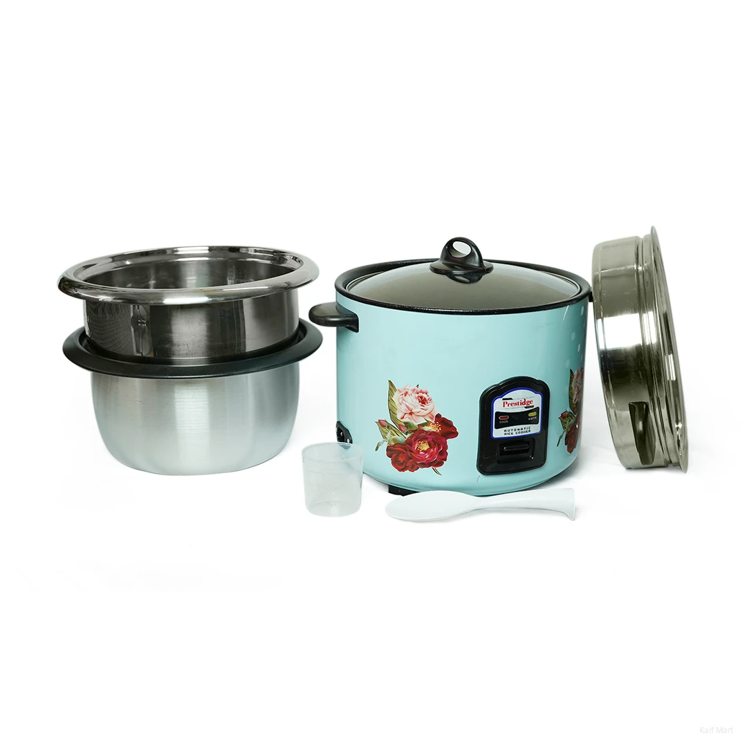 Prestige Apple Duo Rice Cooker – 2.8L (1000W) | Dual Inner Pots (SS & Non-Stick) | Premium Glass Lid