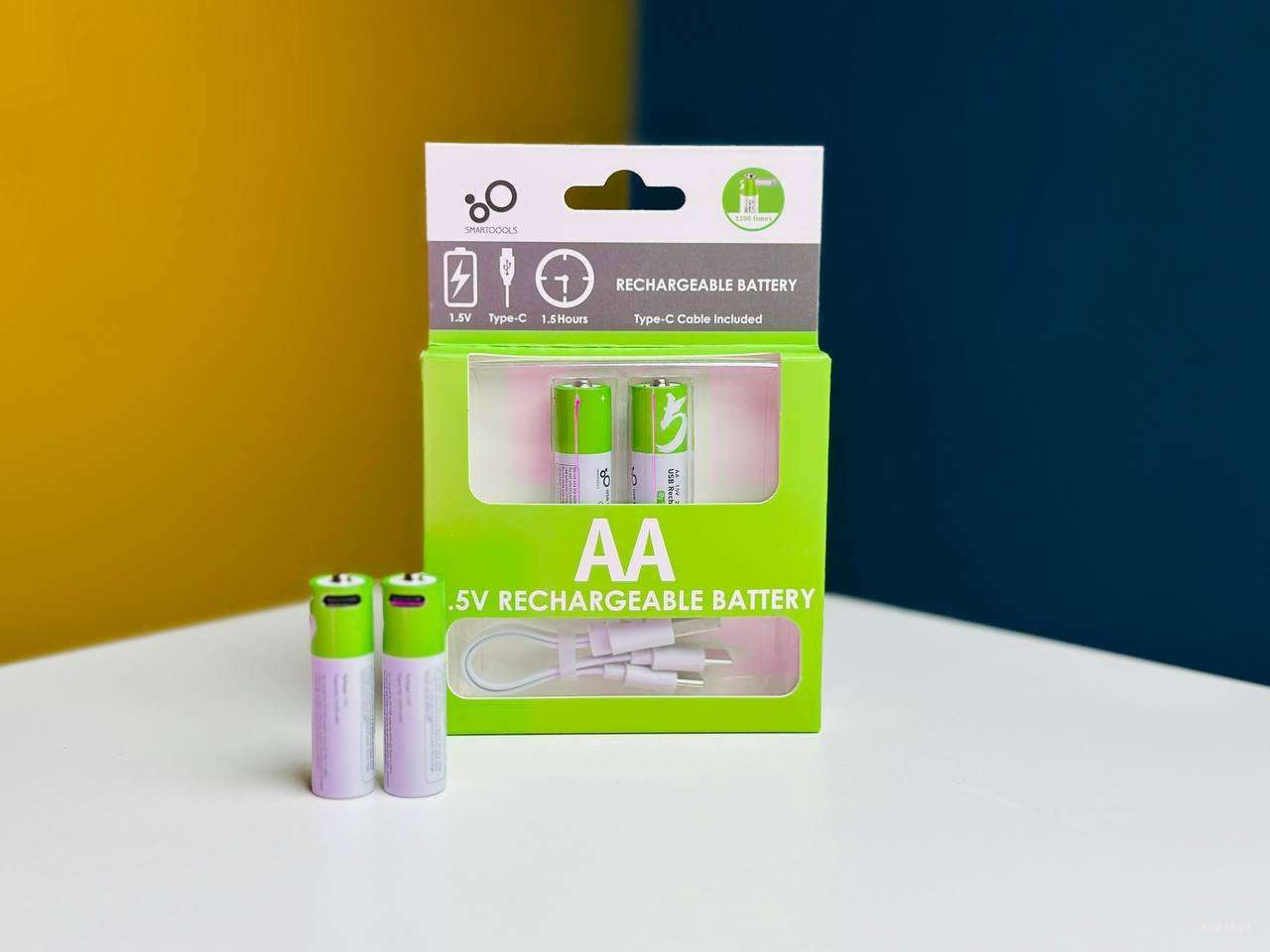 AA Size 2600mAh Rechargeable Battery Pack - 2pcs Set - Type-C