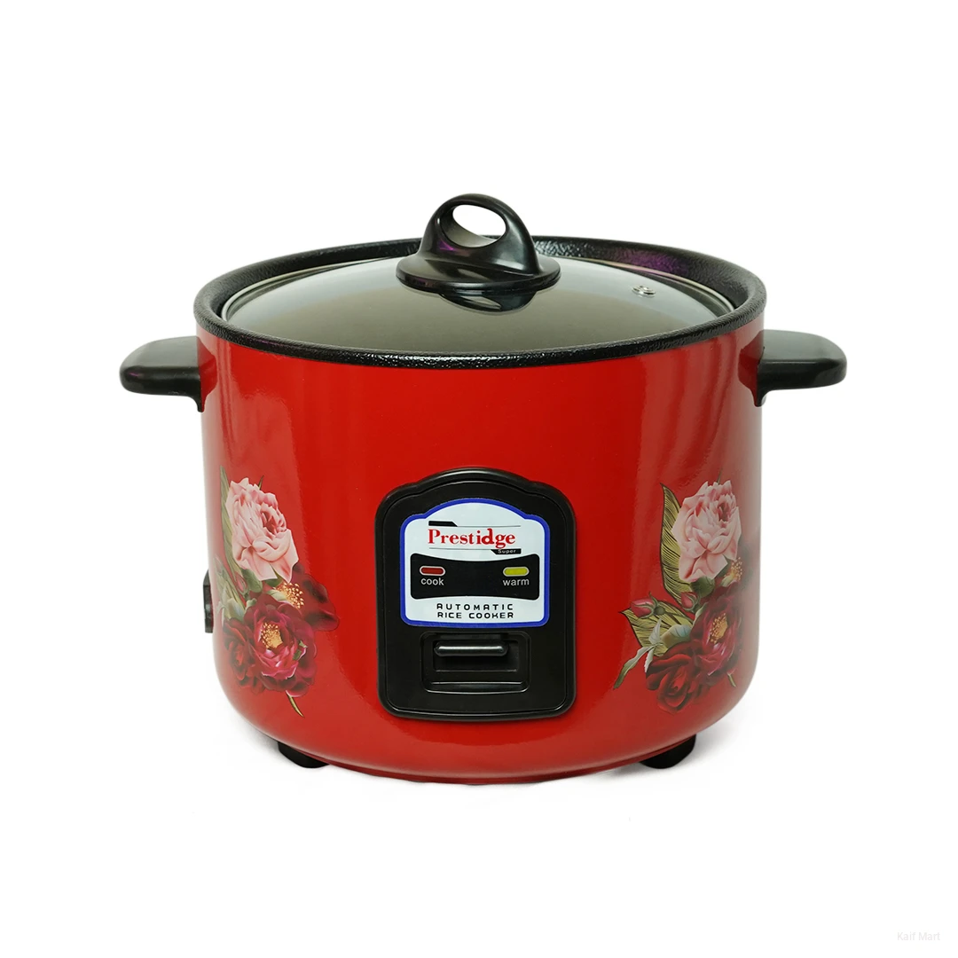 Prestige Apple Duo Electric Rice Cooker 1.8 Liter 700W – Stainless Steel Body with Glass Lid