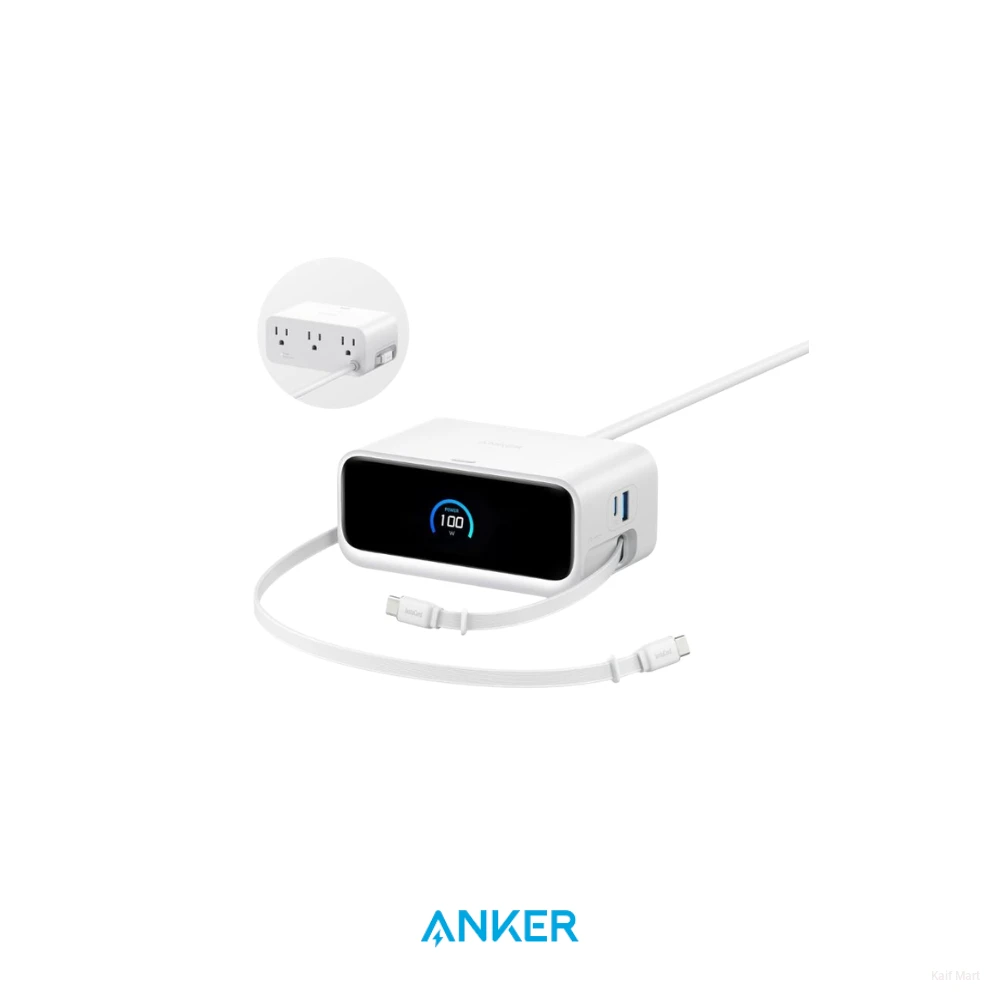 Anker Nano 100W 6-in-1 Charging Station | Retractable USB-C & AC Outlets