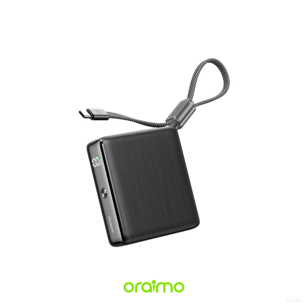 Oraimo OPB-7103C 10,000mAh Pocket Power Bank | Built-in USB-C Cable