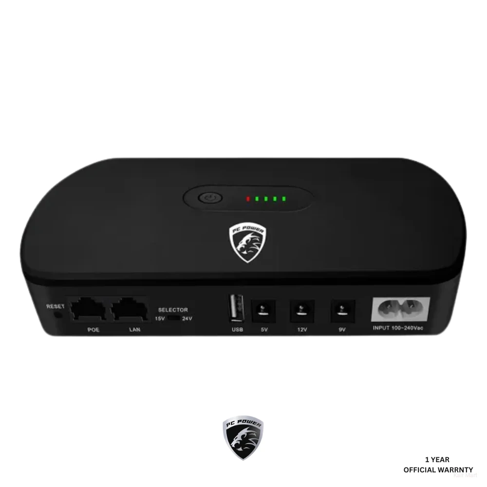 PC Power PCMU1018LCD 13200mAh Mini UPS | 18W Multi-Voltage & PoE