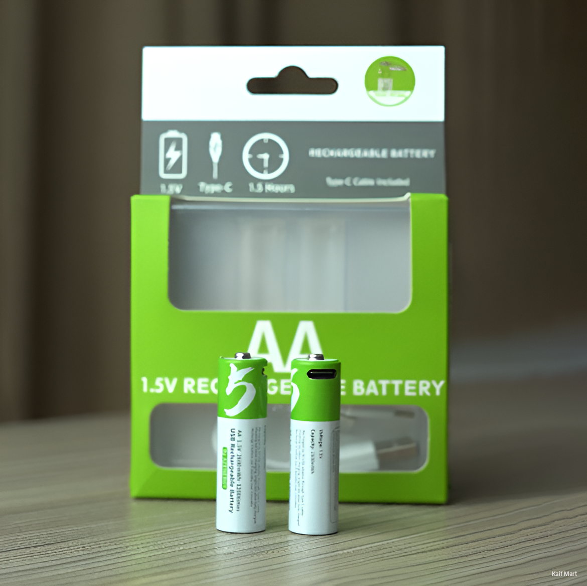 AA Size 2600mAh Rechargeable Battery Pack - 2pcs Set - Type-C
