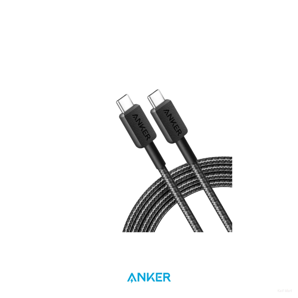 Anker 322 USB-C to USB-C Cable (6ft) | 60W Fast Charging Braided Cord