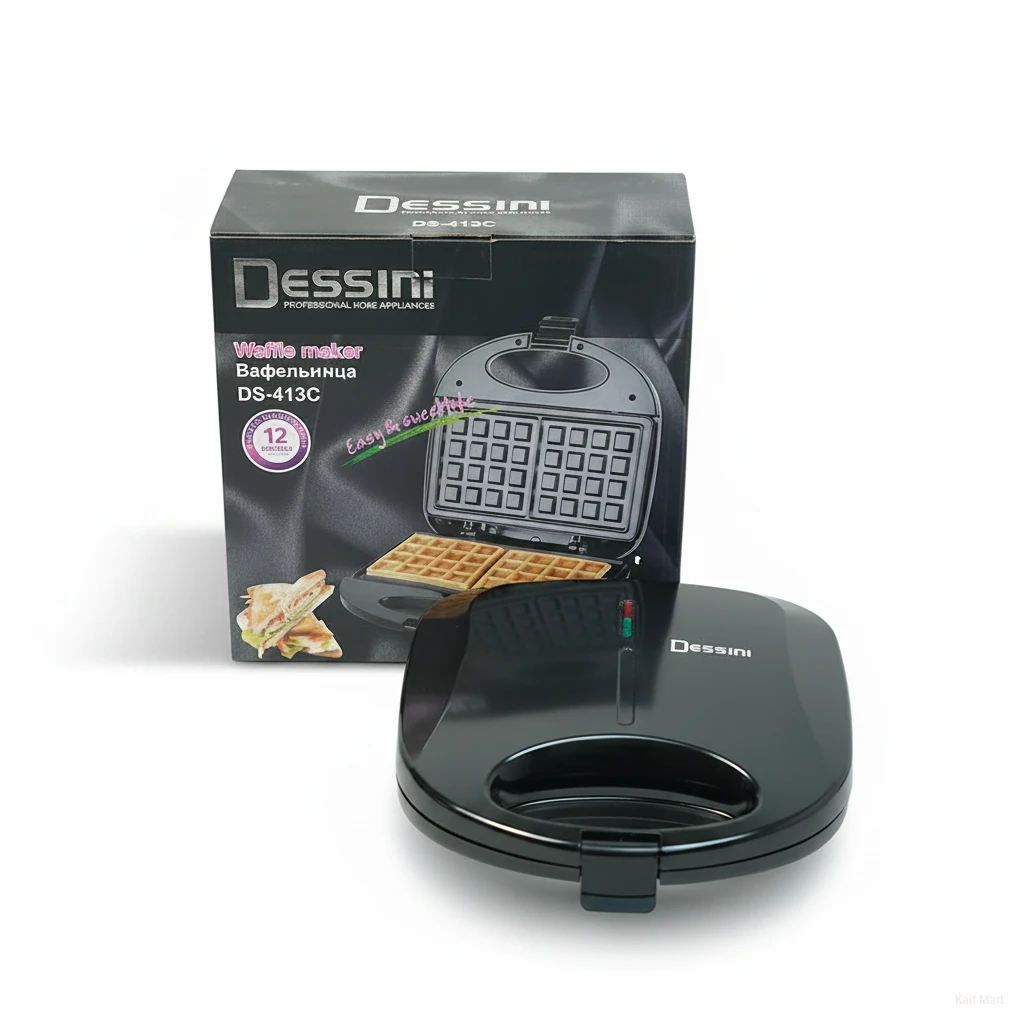 Dessini DS-413C Non-Stick Electric Waffle Maker and Sandwich Grill