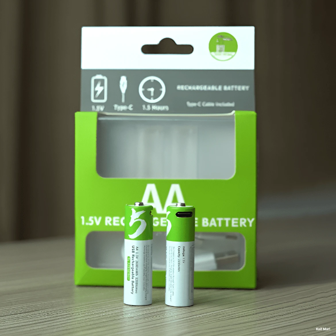 XZENERGY AA 1.5V 2600mWh Rechargeable Lithium Battery Pack with Type-C Fast Charging – 1.5 Volt Long-Lasting AA Battery with Charger Cable
