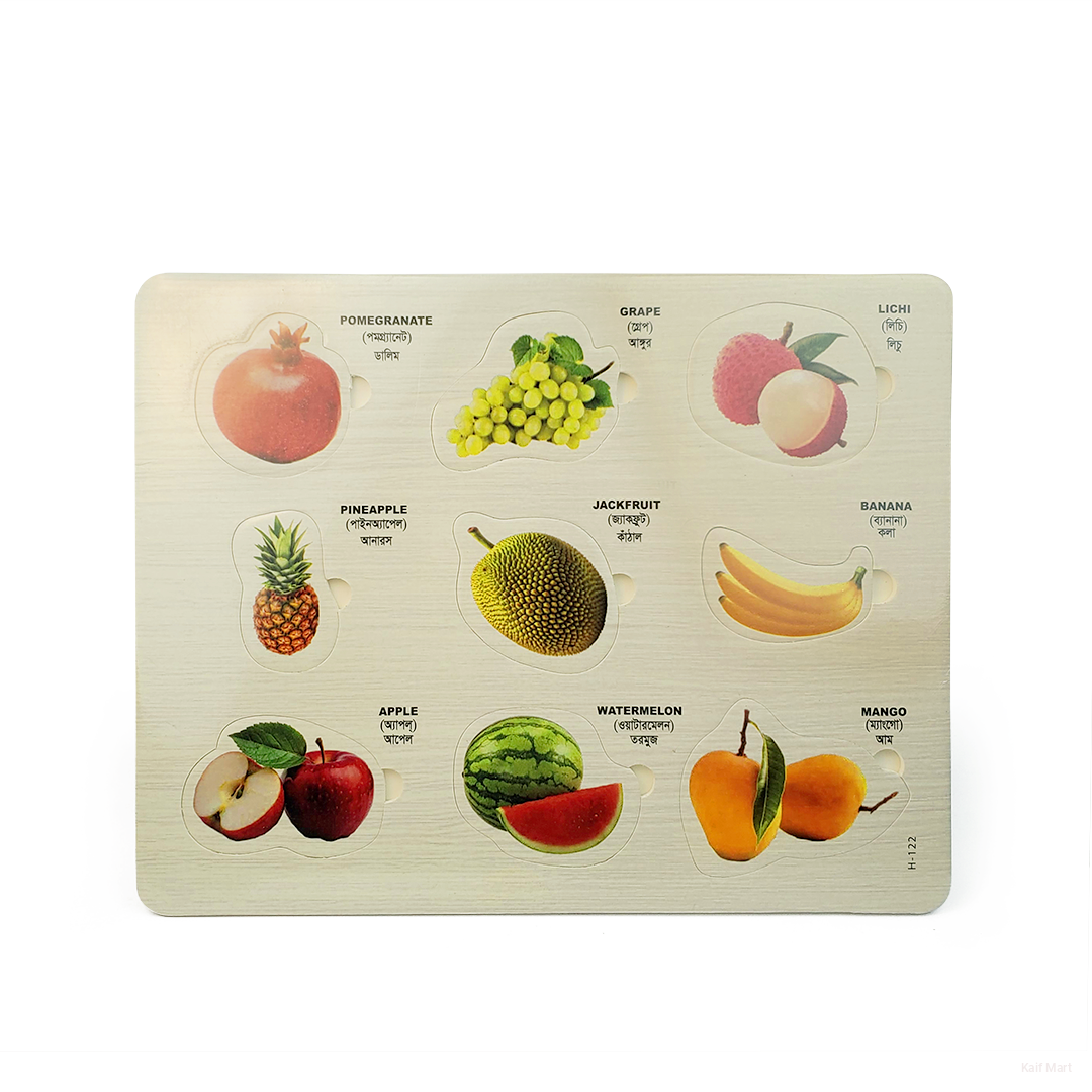 Fruit Set Paper Board 3D Peg Puzzle Montessori Smart Educational Toy For Kids
