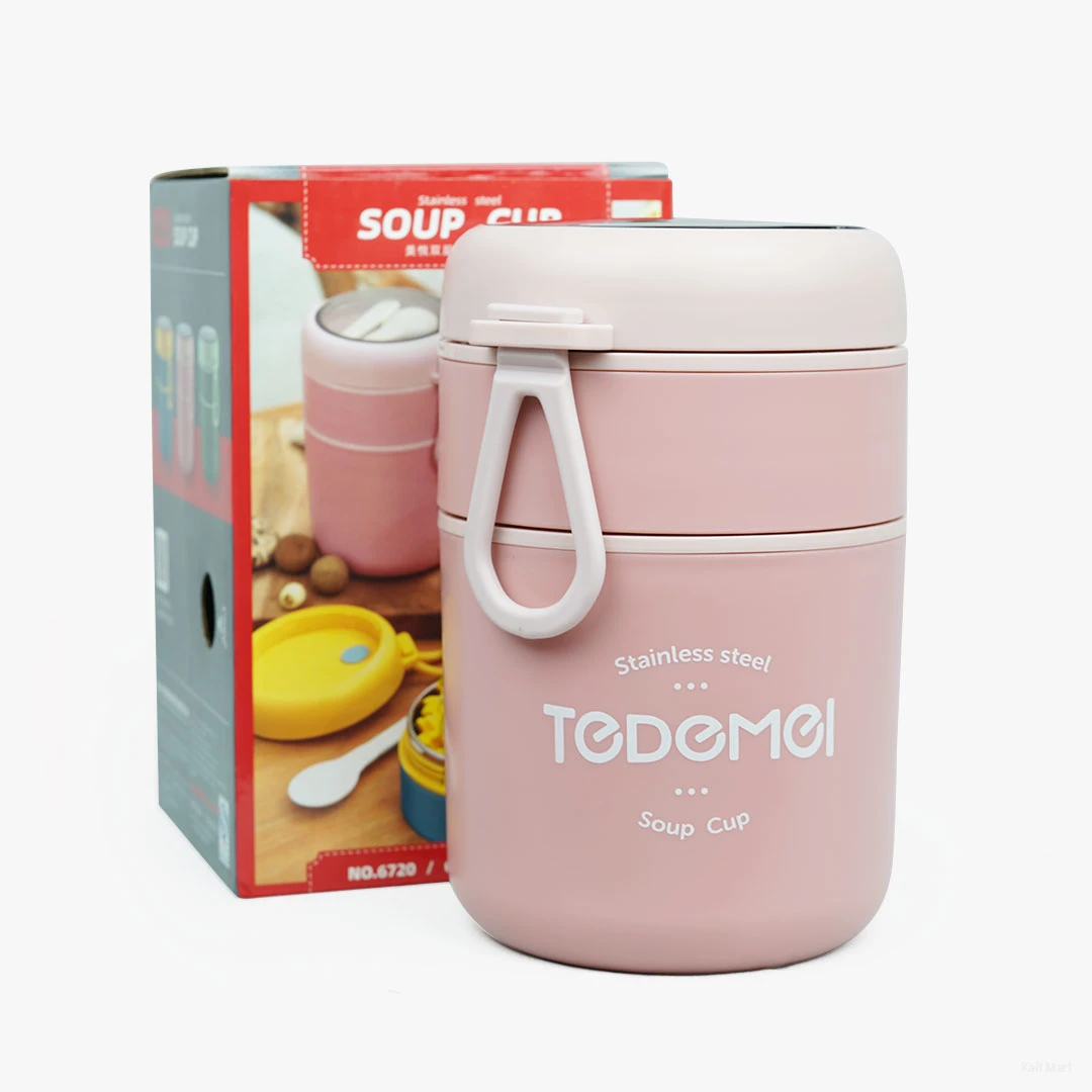 TEDEMEI Stainless Steel 2 Layer Soup Cup 710ml