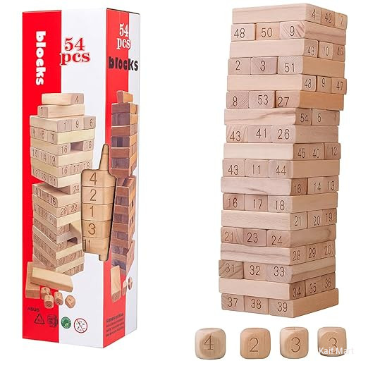 54 Wooden Blocks Game for Kids Learning Toys Puzzle Games