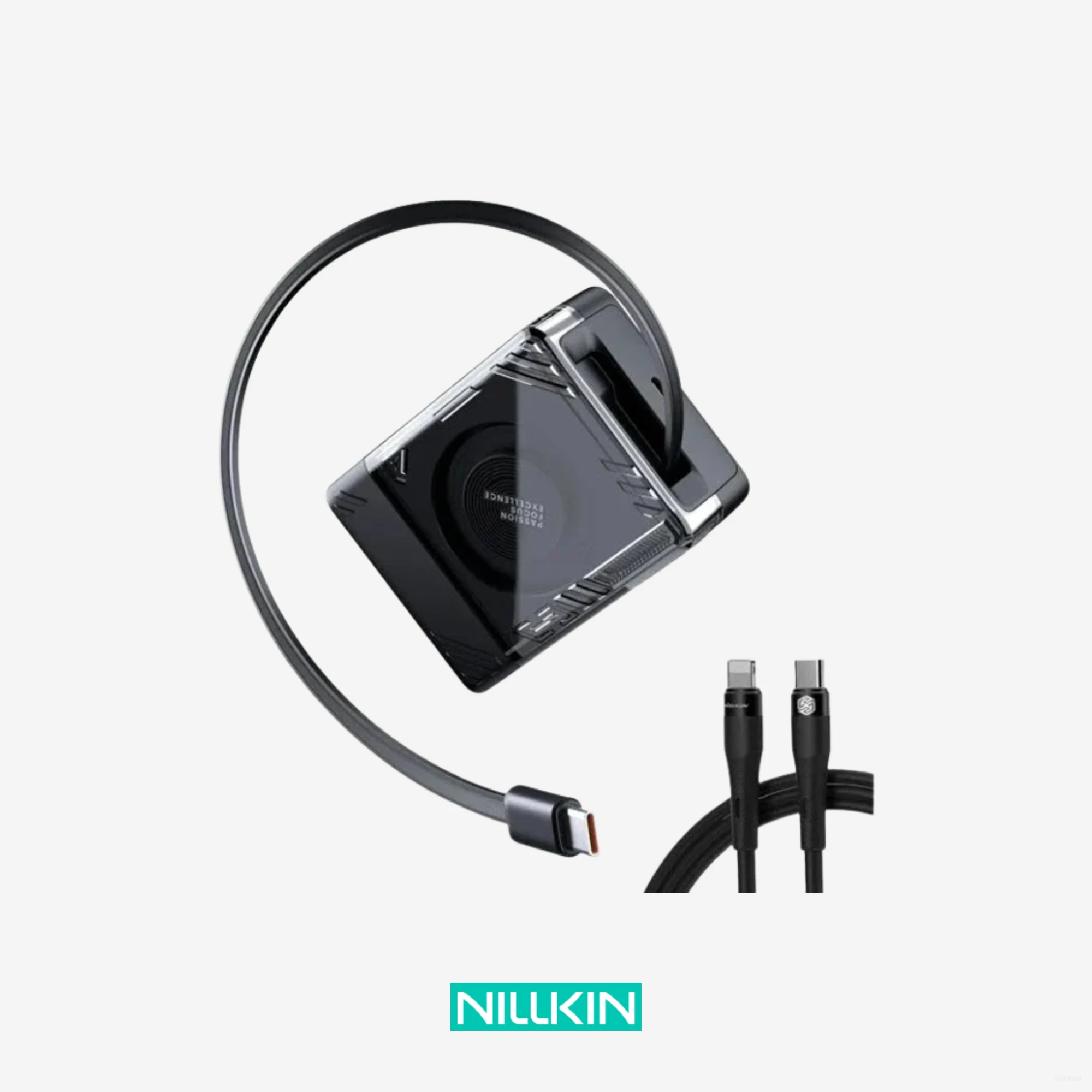 Nillkin IceCore Retractable 65W GaN Charger | Transparent Dual Port
