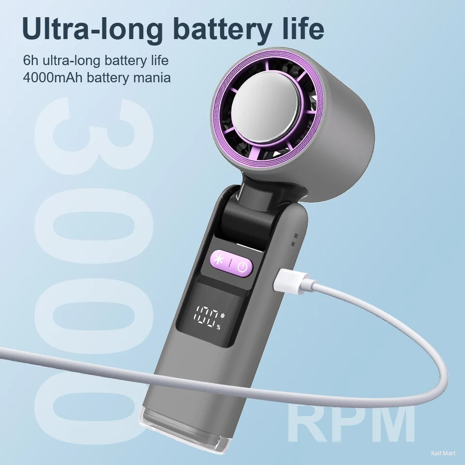 Portable Cooling Handheld Fan 13000 rpm - 4000mAh