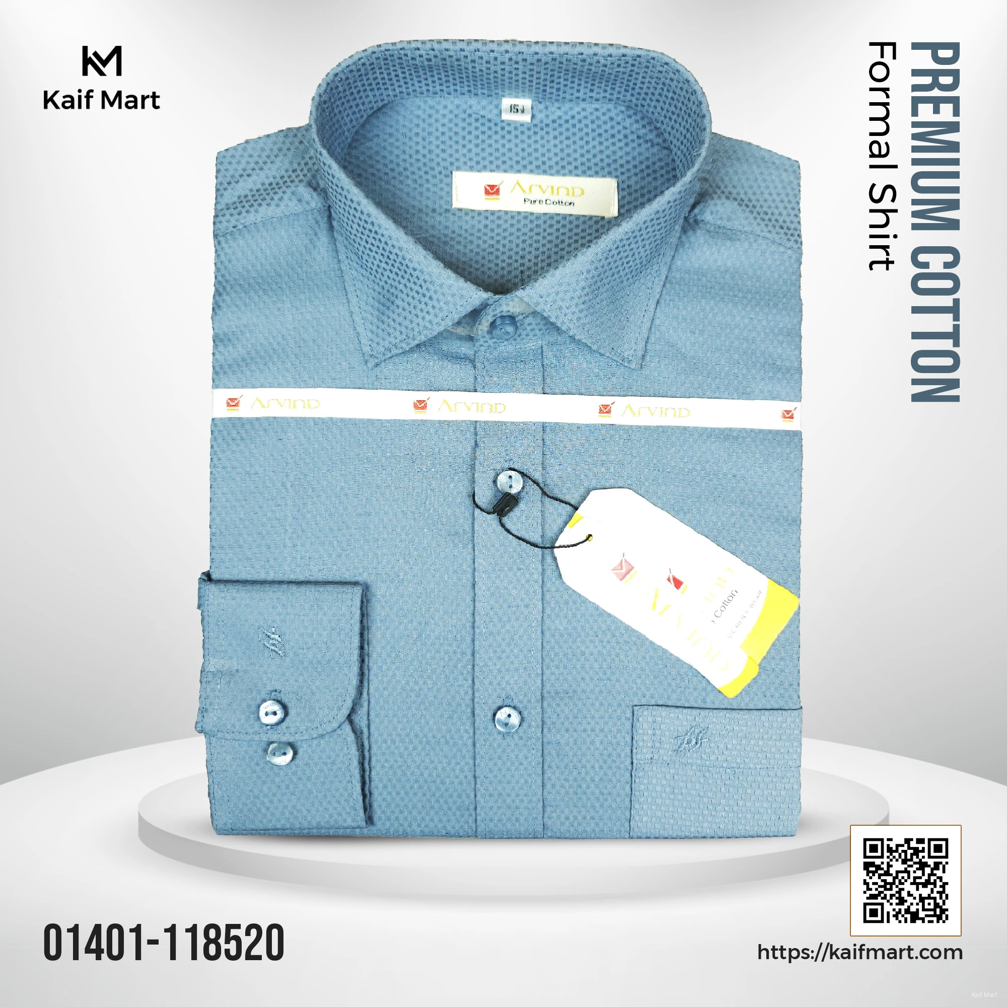 Mens Fashionable Exclusive Long Sleeve Formal and Casual Shirt - Sky Blue