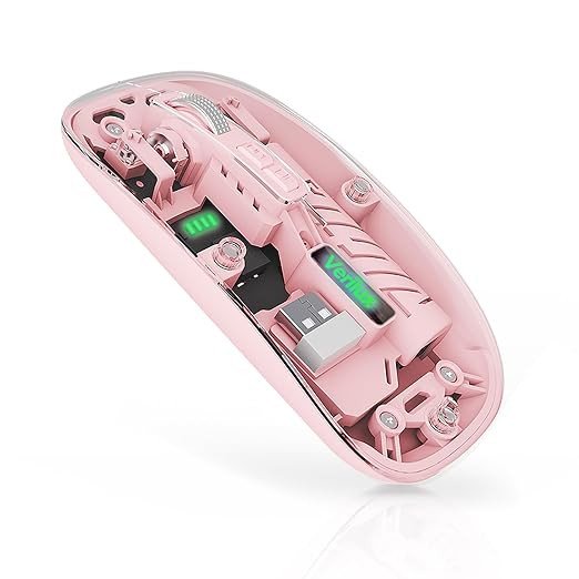 Transparent Wireless Mouse - Pink