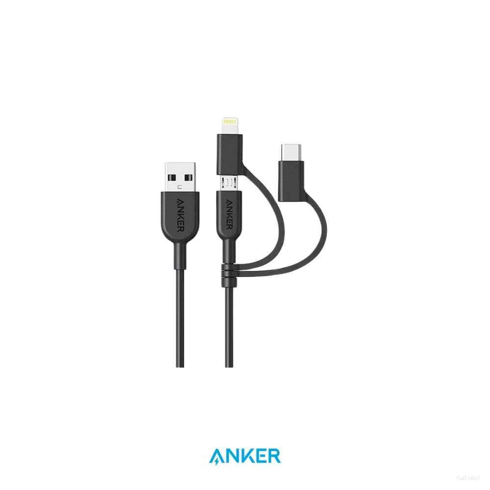 Anker Powerline II 3-in-1 Cable | Lightning, USB-C & Micro USB