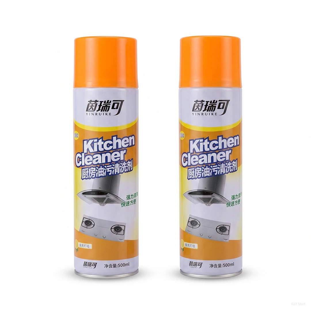 Kitchen Cleaner Spray Foam (500ml) - Rinse-Free Heavy Oil Degreaser 2Pcs Combo