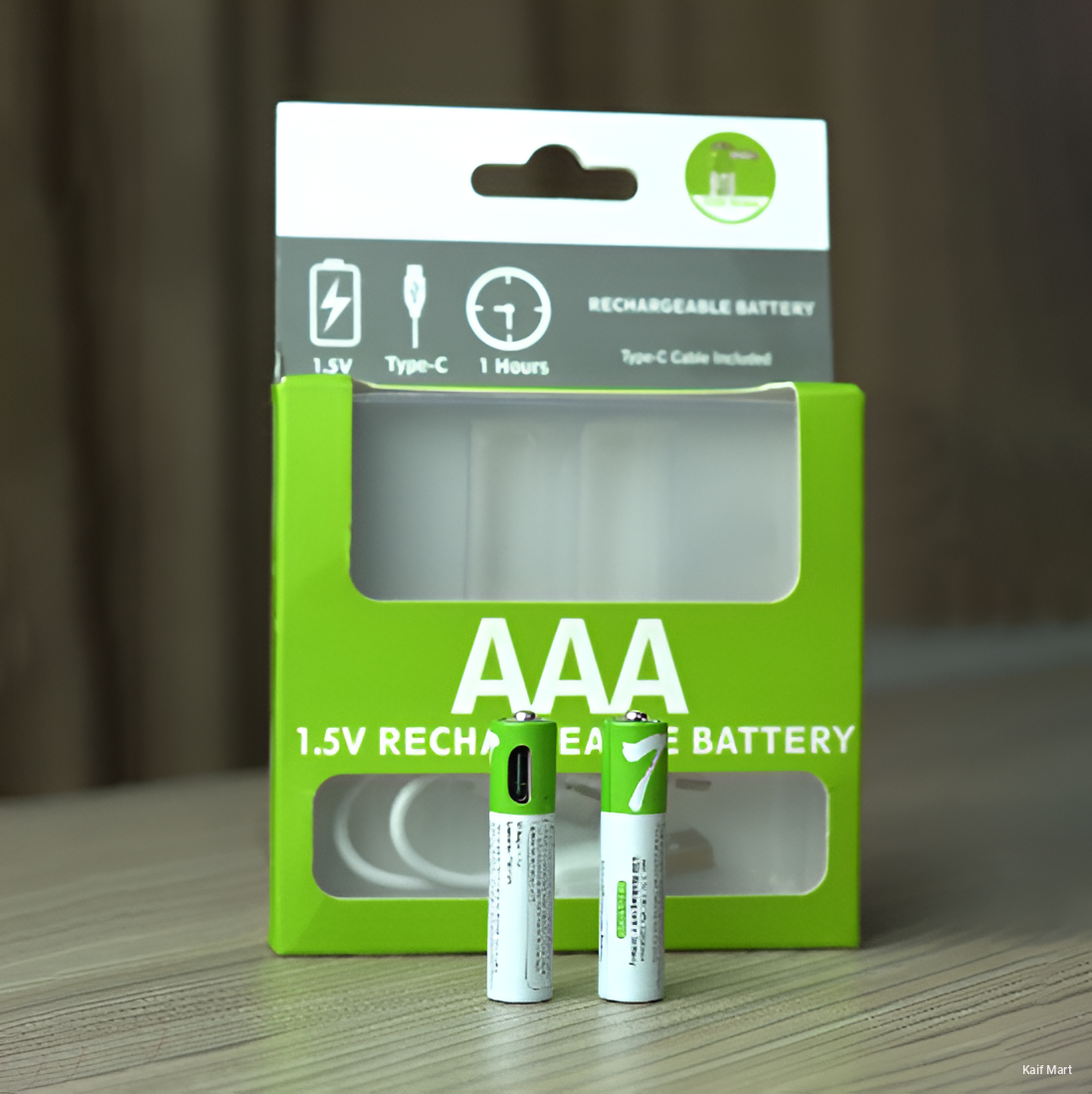 AAA Size 750mAh Rechargeable Battery Pack - 2pcs Set - Type-C