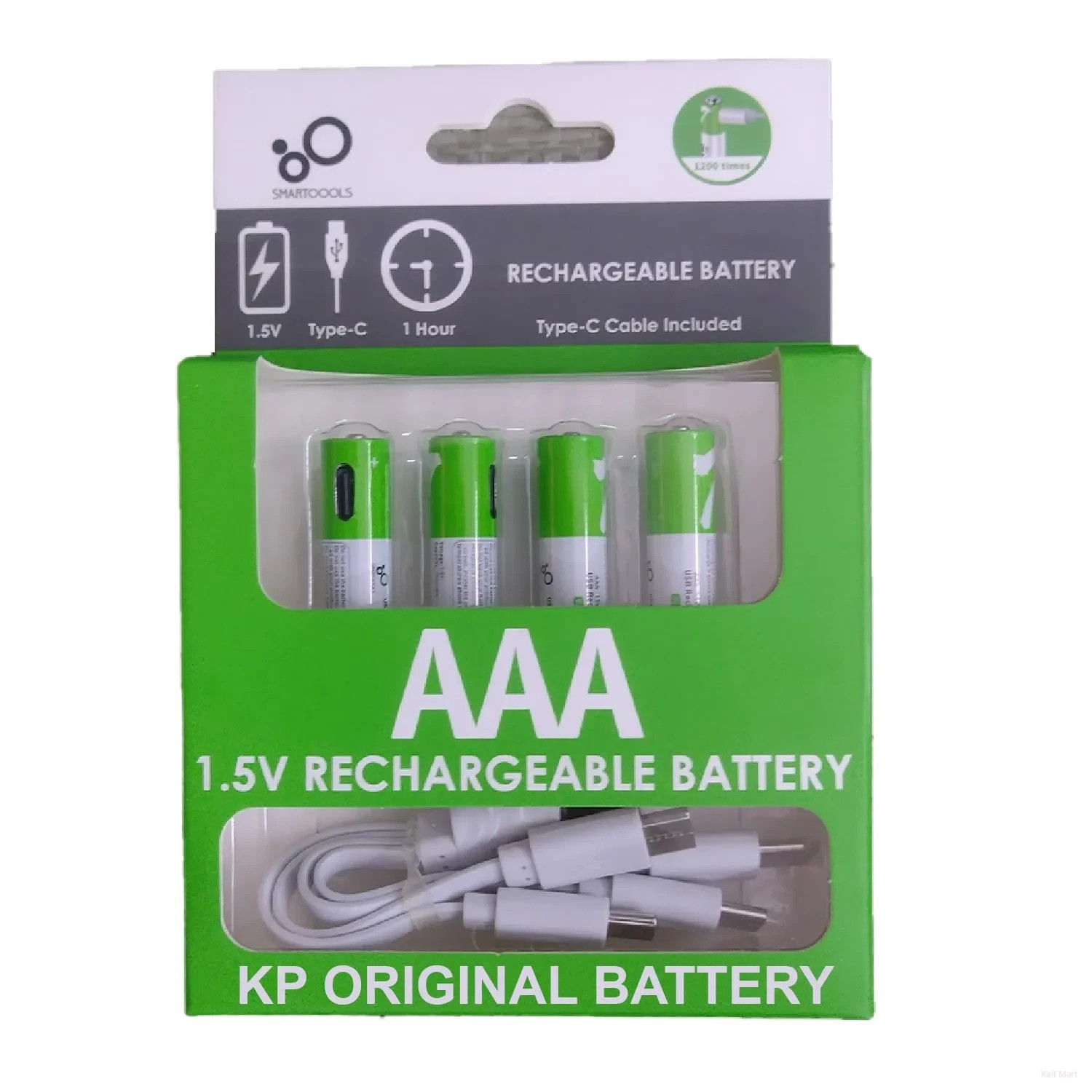 AAA Size 750mAh Rechargeable Battery Pack - 4pcs Set - Type-C
