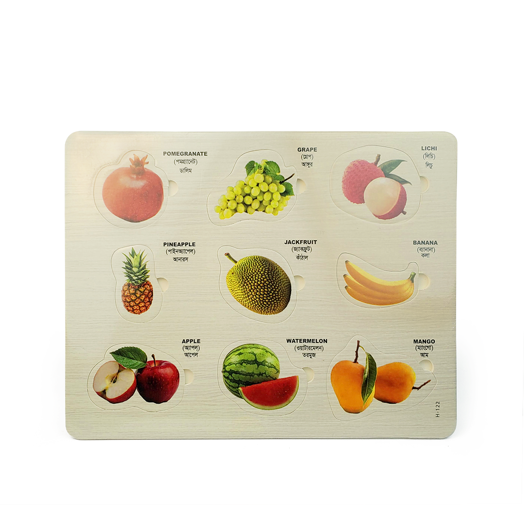 Fruit Set Paper Board 3D Peg Puzzle Montessori Smart Educational Toy For Kids