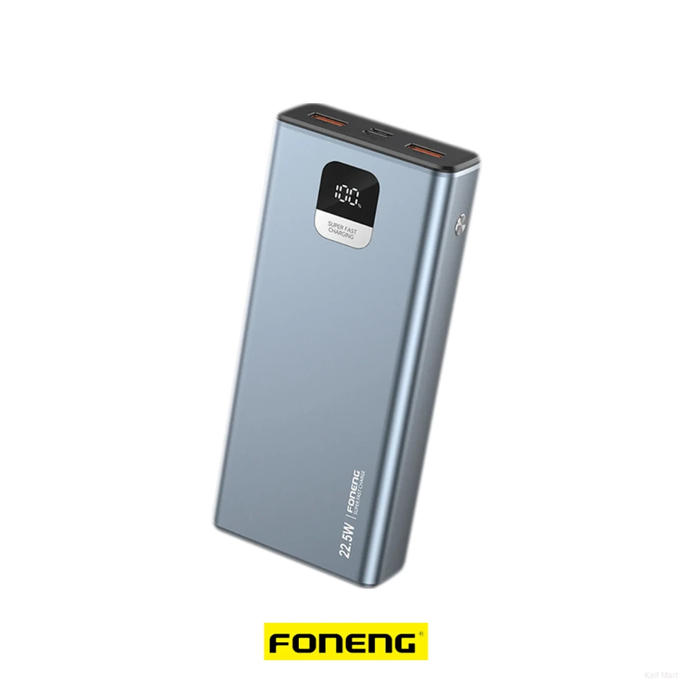 Foneng GT200 20,000mAh Power Bank | 22.5W Super-Fast Charge & 3 Outputs