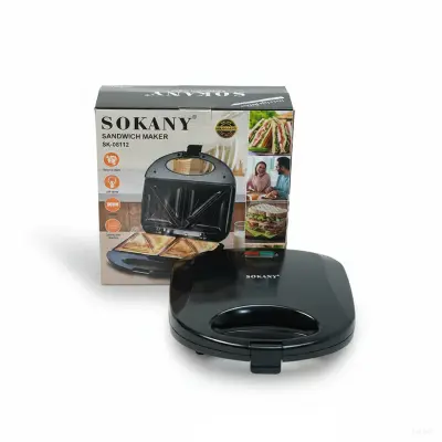 Sokany Sandwich Maker SK-08112 – 800W Non-Stick Grill Toaster with LED Indicator