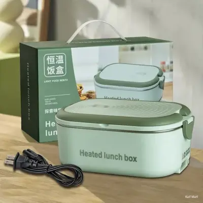 Portable Electric Heated Lunch Box with Stainless Steel Inner Container – 220V Automatic Food Warmer & Bento Heater for Office, Home, Travel & RV